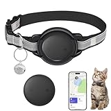 Cat Tracker(1 Pack)-GPS-Tracker für Katzen - Keine monatliche Gebühr - Funktioniert mit Apple Find My (nur iOS) - GPS-Ortungsgerät mit abbrechbarem Halsband für Katzen