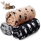 OMH nutrition OH MY HEALTH Katzendecke Fleecedecke 3er Pack Hund Katze Hundedecke waschbar weich Decke Überwurf 70cm x 100cm