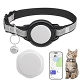 JIARUI Cat Tracker- Reflektierender Echtzeit-Tracker für Katzen - Keine monatliche Gebühr - Funktioniert mit Apple Find My (nur iOS) - GPS-Ortungsgerät mit abbrechbarem Halsband für Katzen (1 Pack)