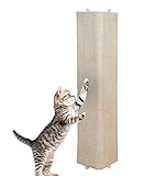 Spetebo Wand Katzenkratzbrett mit 2 verschiedenen Seiten - 80 x 27 cm - Sisal und Plüsch Katzen Kratzecke zum Legen oder Hängen - Kratzmatte zur Krallenpflege für die Wandmontage geeignet