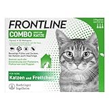 FRONTLINE Combo Katze gegen Zecken, Flöhe & Haarlinge (für Jede Größe & Gewicht) - 3X Pipetten für bis zu 3 Monate Schutz - auch gegen Floheier, Larven & Puppen im Haushalt - wasserfest