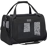 Petsfit Transportbox Katze Hund faltbar Transporttasche Hundetasche für Katzen Hunde, Hochwertige Tragetasche Flugtasche Hund Katze mit Schultergurt und weiches expandierbare Kissen, groß